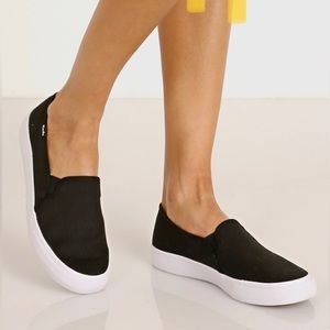 Keds Black Double Decker Canvas Slip-on